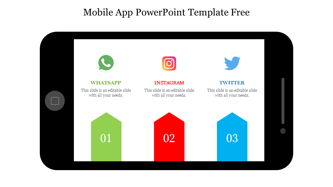 Free - Multicolor Mobile App PowerPoint Template Free Download